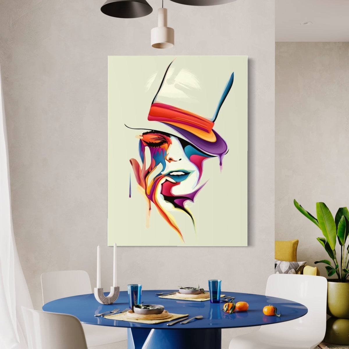 La Dame au Chapeau Abstrait