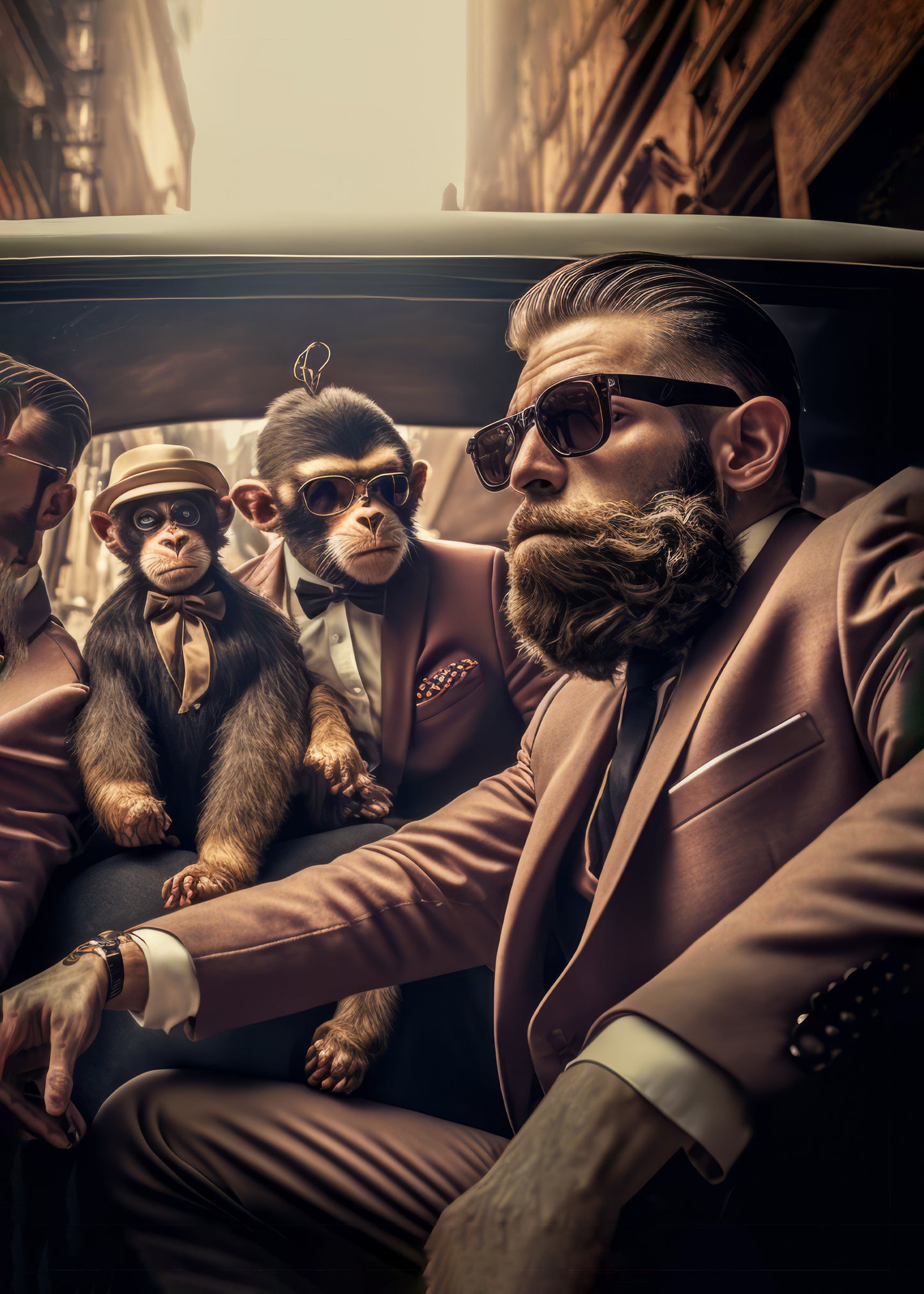 man with monkeys