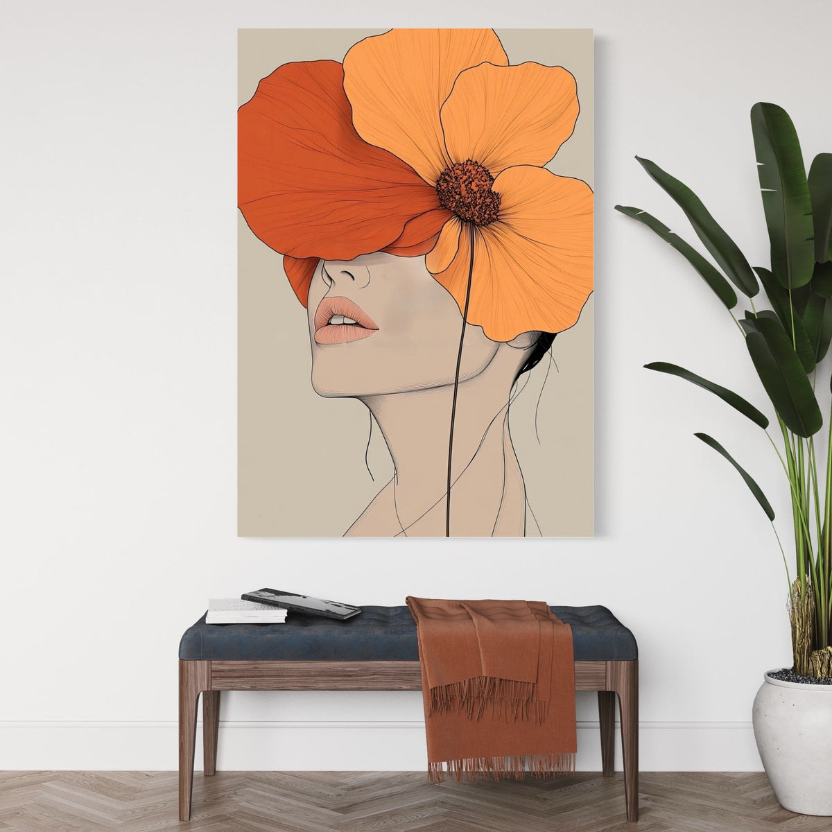 Woman with orange