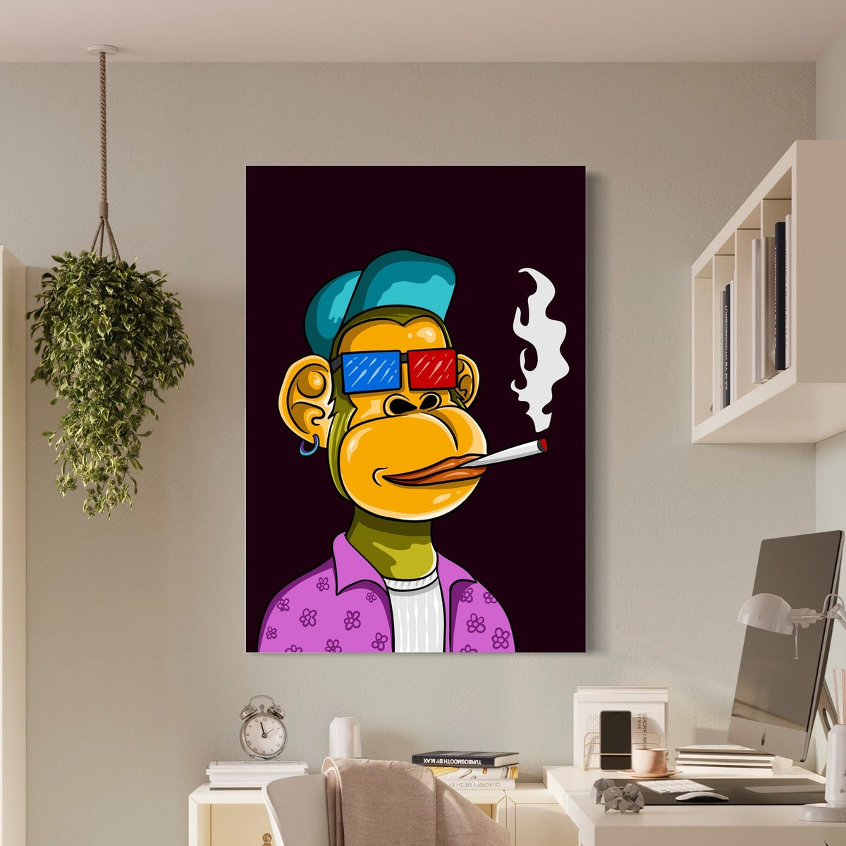 Singe en 3D — sur le mur