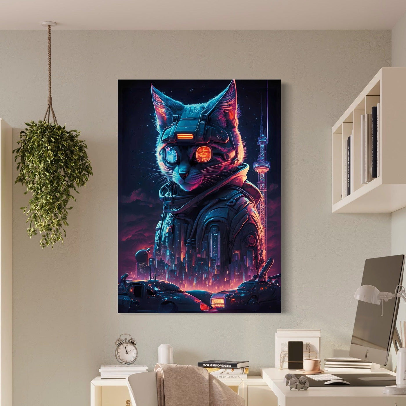 Le Chat Cyberpunk — sur le mur