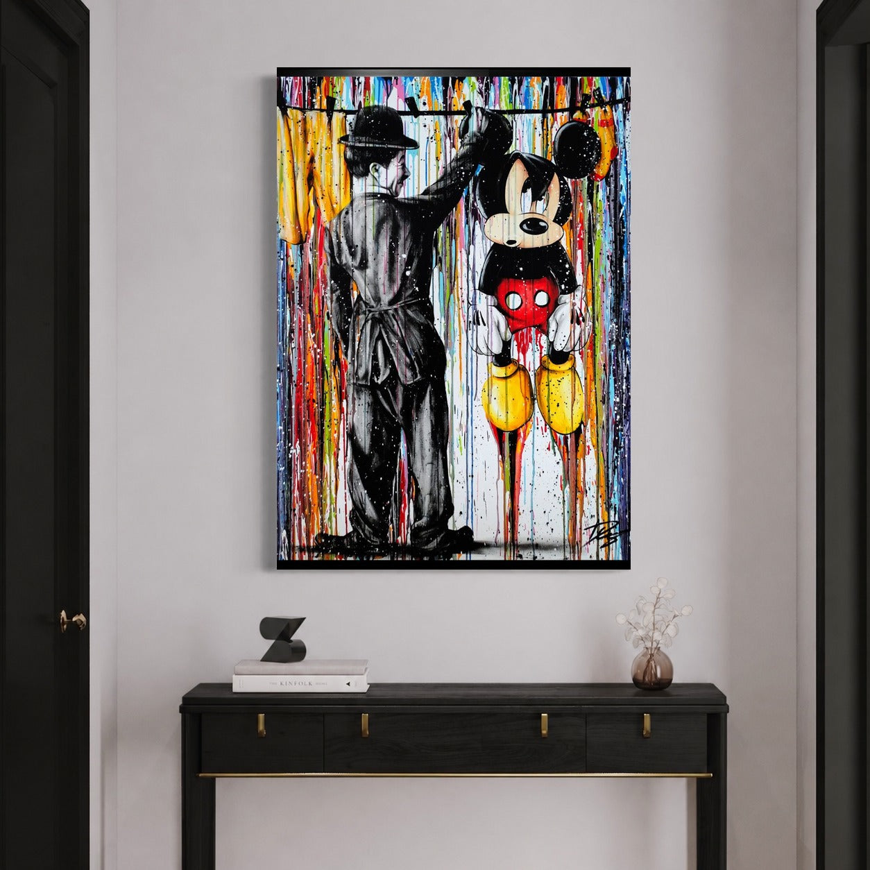 Chaplin Mickey Drip — sur le mur