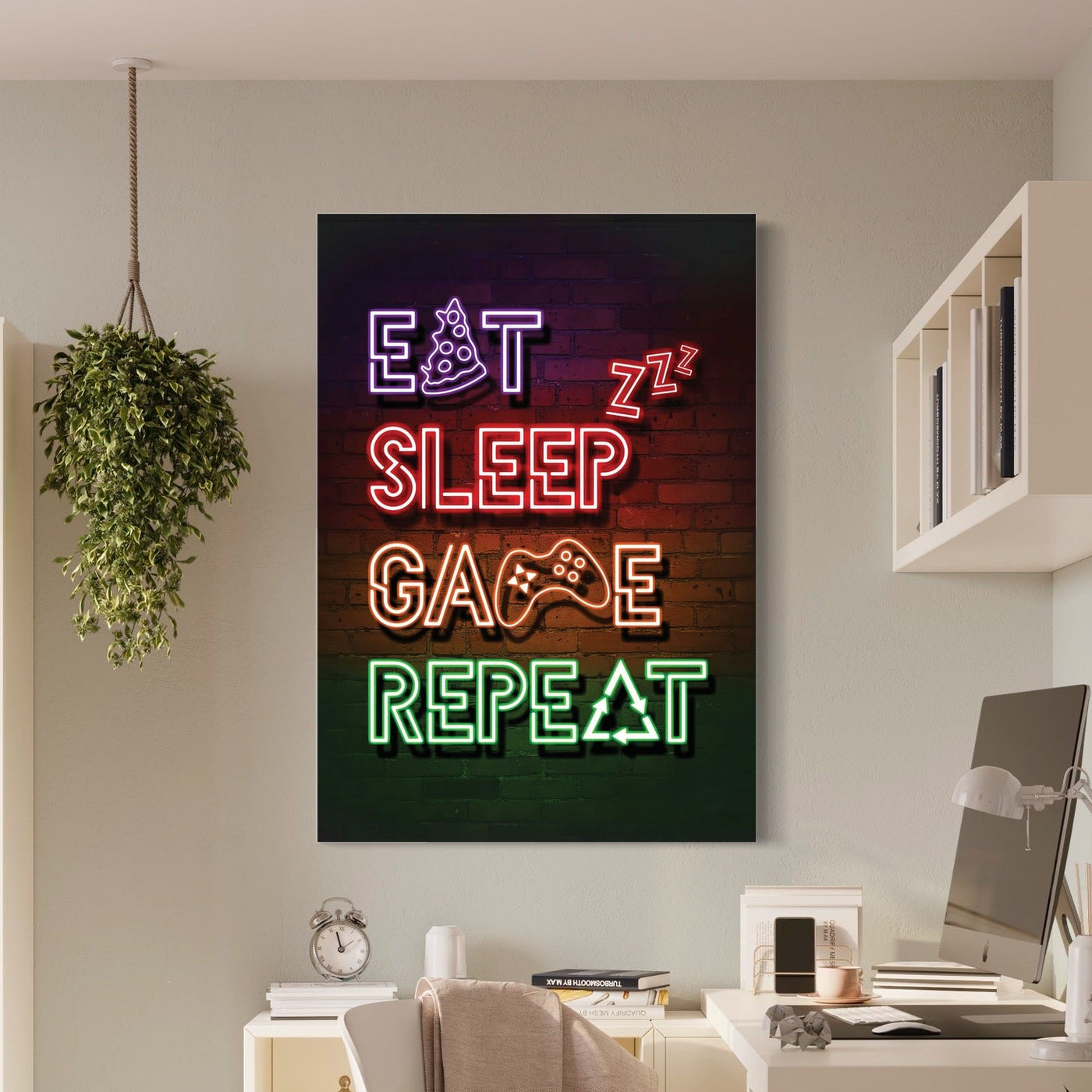 Eat Sleep Game Repeat — sur le mur
