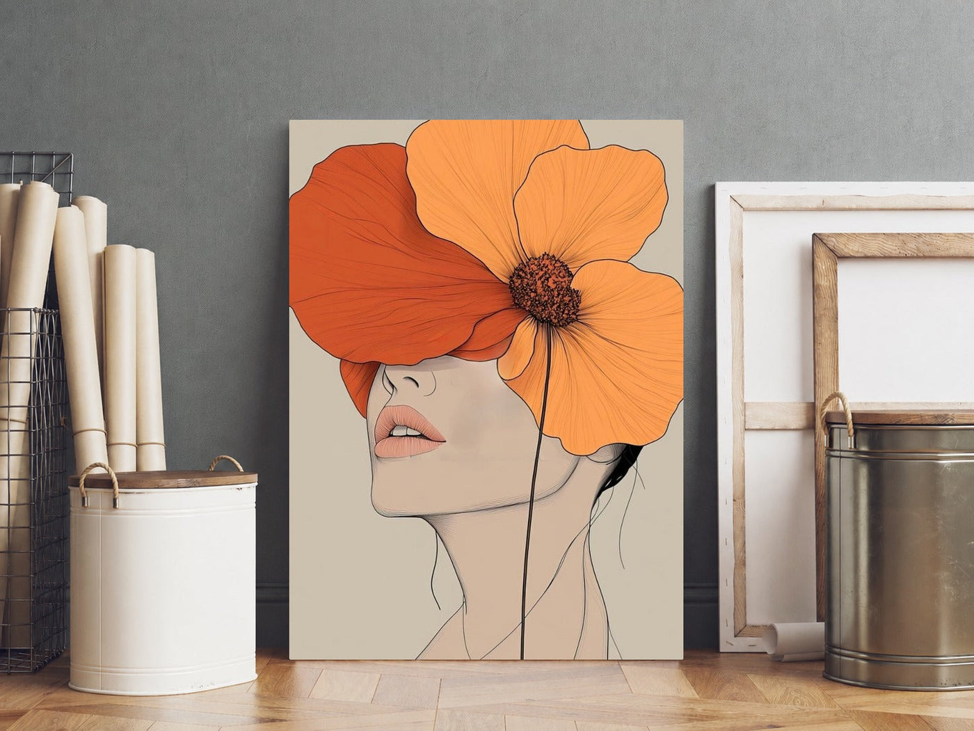 Woman with orange